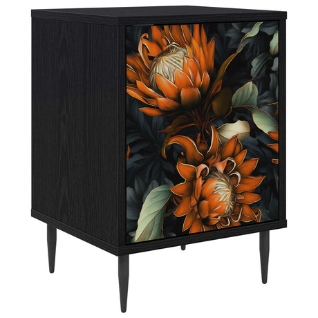 Wooden Bedside Cabinet 36cm Wide With 1 Door And Raised Feet - Lochem