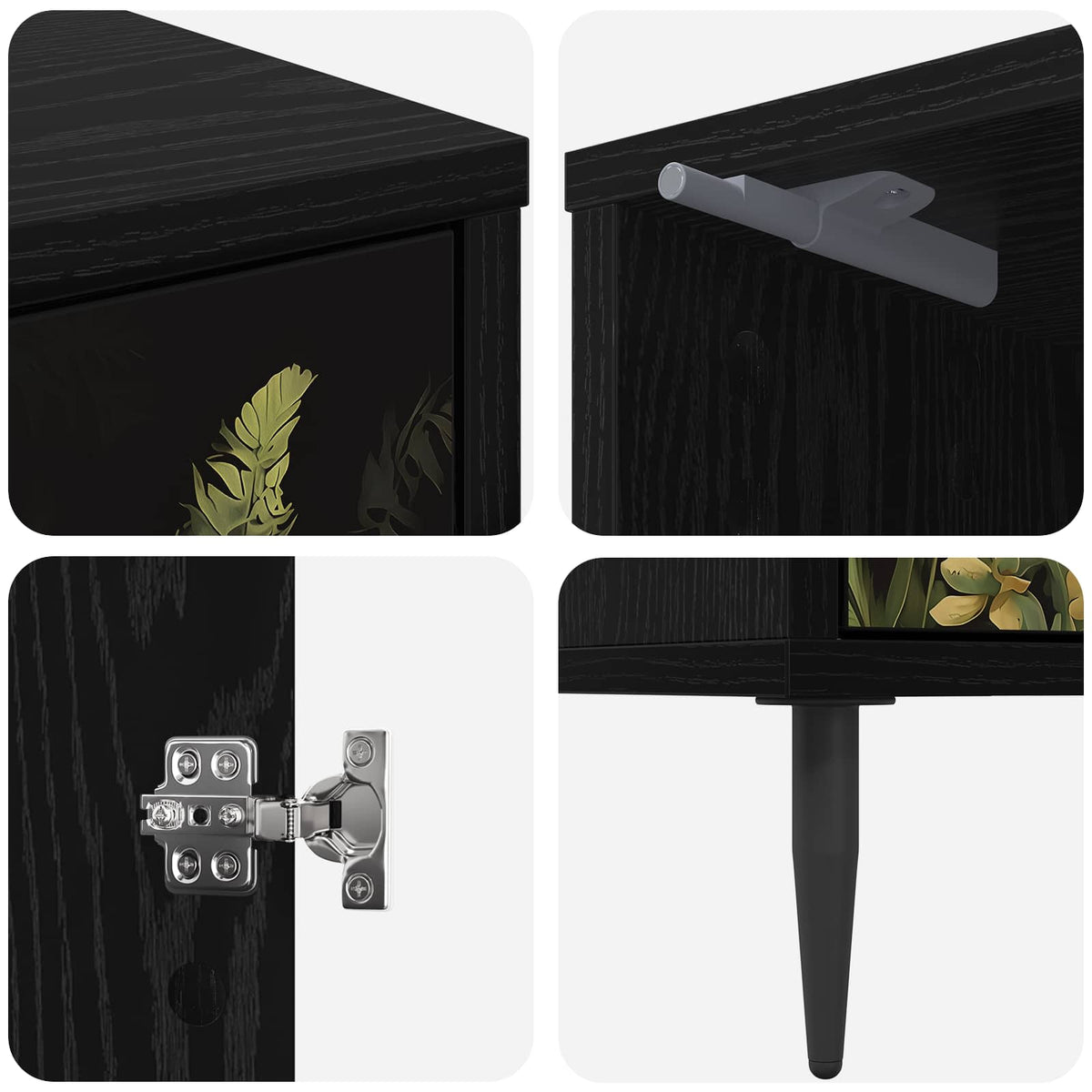 Wooden Bedside Cabinet 36cm Wide With 1 Door And Raised Feet - Rhenen