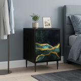 Wooden Bedside Cabinet 36cm Wide With 1 Door And Raised Feet - Wijhe