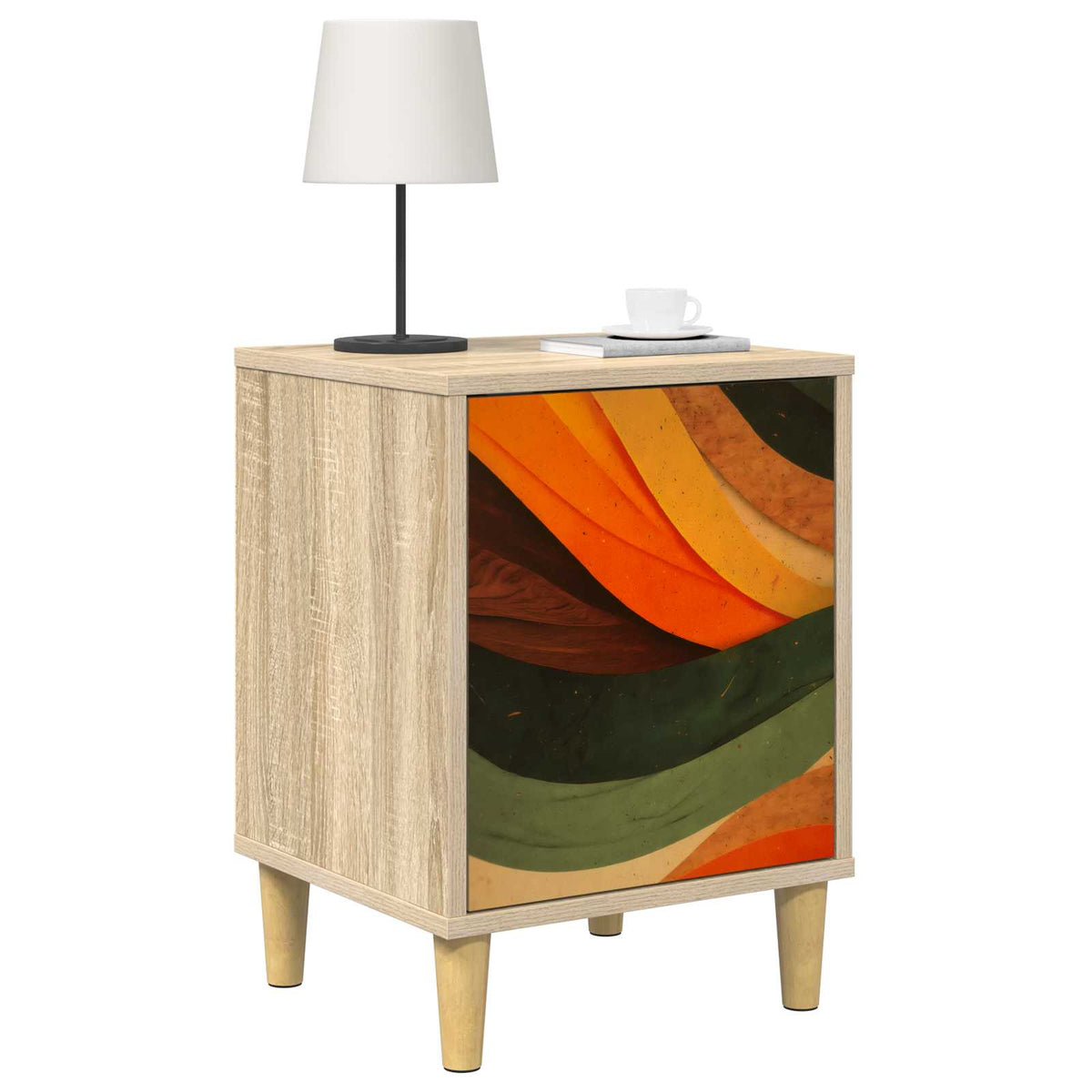 Wooden Bedside Cabinet 36cm Wide With 1 Door - Bonn