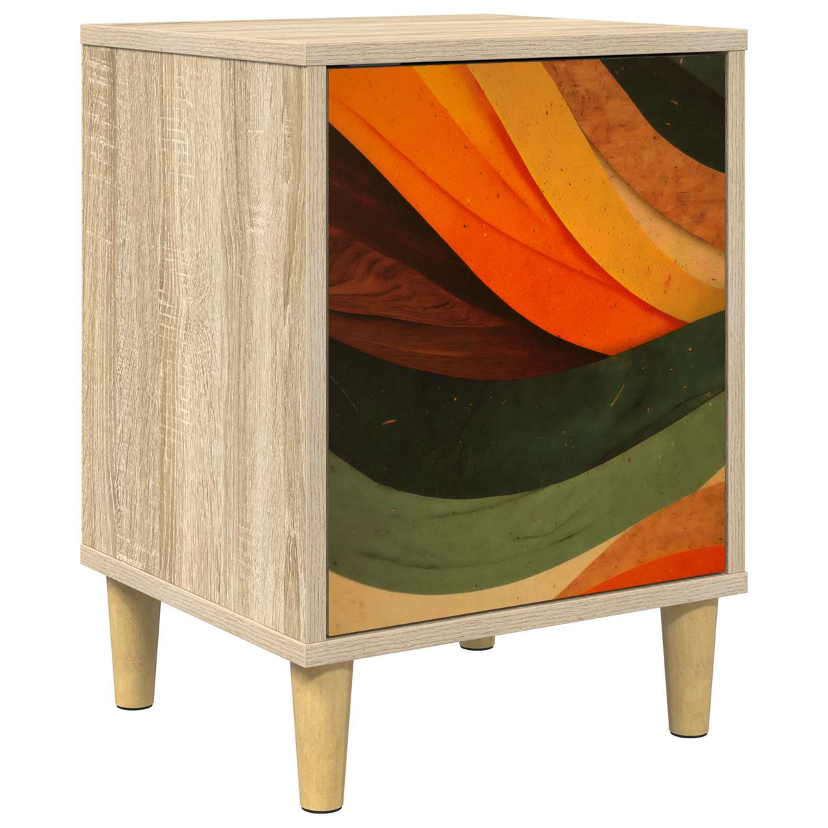 Wooden Bedside Cabinet 36cm Wide With 1 Door - Bonn