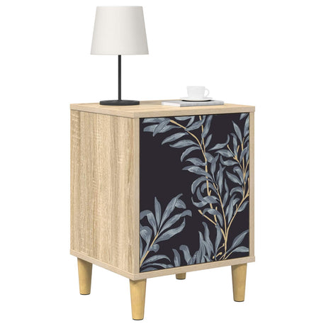 Wooden Bedside Cabinet 36cm Wide With 1 Door - Dokkum