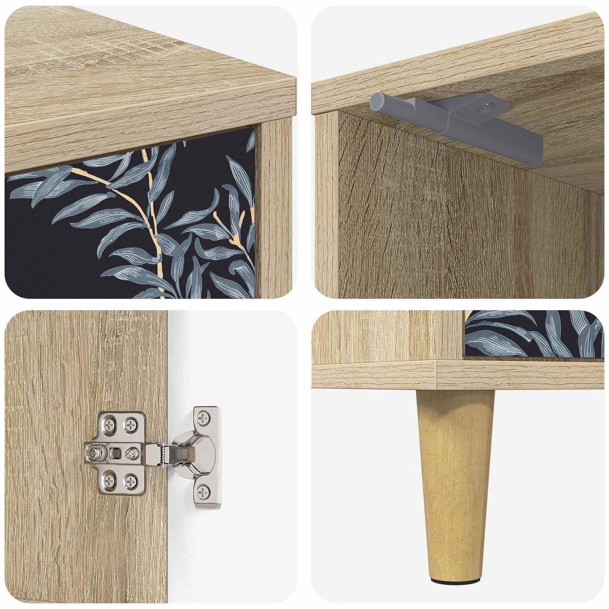 Wooden Bedside Cabinet 36cm Wide With 1 Door - Dokkum