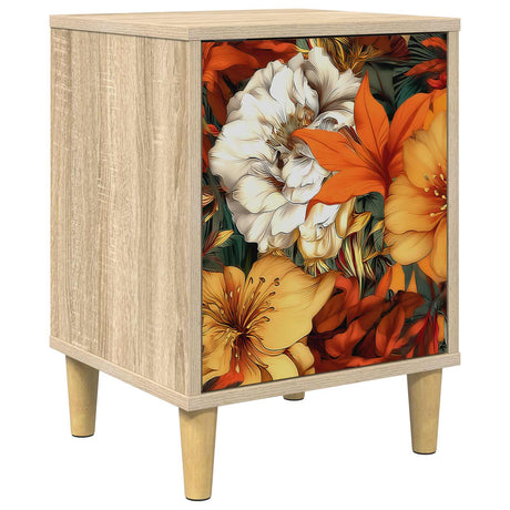 Wooden Bedside Cabinet 36cm Wide With 1 Door - Gennep