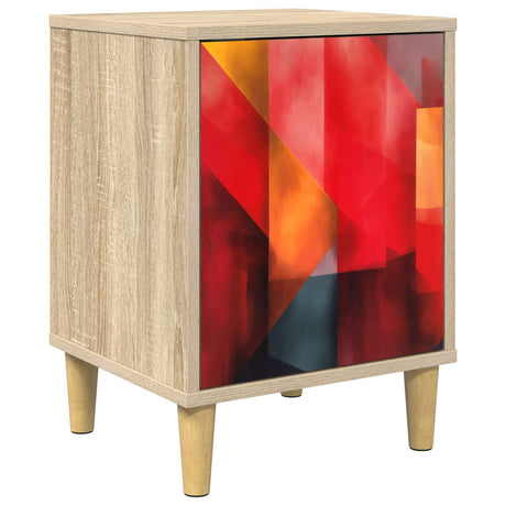 Wooden Bedside Cabinet 36cm Wide With 1 Door - Heesch