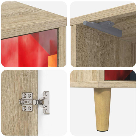 Wooden Bedside Cabinet 36cm Wide With 1 Door - Heesch