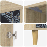 Wooden Bedside Cabinet 36cm Wide With 1 Door in Set Of 2 - Dokkum