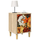 Wooden Bedside Cabinet 36cm Wide With 1 Door in Set Of 2 - Gennep