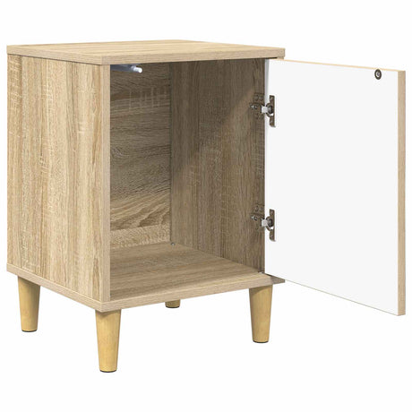 Wooden Bedside Cabinet 36cm Wide With 1 Door in Set Of 2 - Gennep