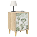 Wooden Bedside Cabinet 36cm Wide With 1 Door in Set Of 2 - Gotha