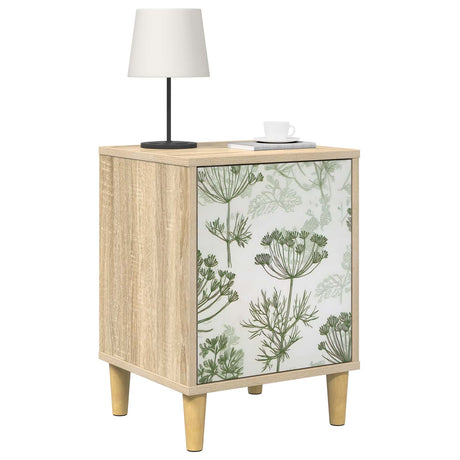 Wooden Bedside Cabinet 36cm Wide With 1 Door in Set Of 2 - Gotha