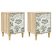 Wooden Bedside Cabinet 36cm Wide With 1 Door in Set Of 2 - Gotha