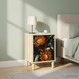 Wooden Bedside Cabinet 36cm Wide With 1 Door in Set Of 2 - Lochem