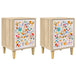 Wooden Bedside Cabinet 36cm Wide With 1 Door in Set Of 2 - Mainz