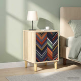 Wooden Bedside Cabinet 36cm Wide With 1 Door in Set Of 2 - Ommen
