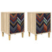 Wooden Bedside Cabinet 36cm Wide With 1 Door in Set Of 2 - Ommen