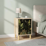 Wooden Bedside Cabinet 36cm Wide With 1 Door in Set Of 2 - Rhenen