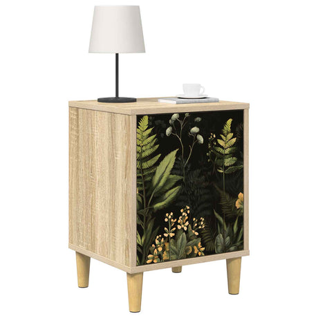 Wooden Bedside Cabinet 36cm Wide With 1 Door in Set Of 2 - Rhenen
