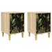 Wooden Bedside Cabinet 36cm Wide With 1 Door in Set Of 2 - Rhenen