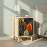 Wooden Bedside Cabinet 36cm Wide With 1 Door in Set Of 2 - Zaandam
