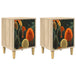 Wooden Bedside Cabinet 36cm Wide With 1 Door in Set Of 2 - Zaandam