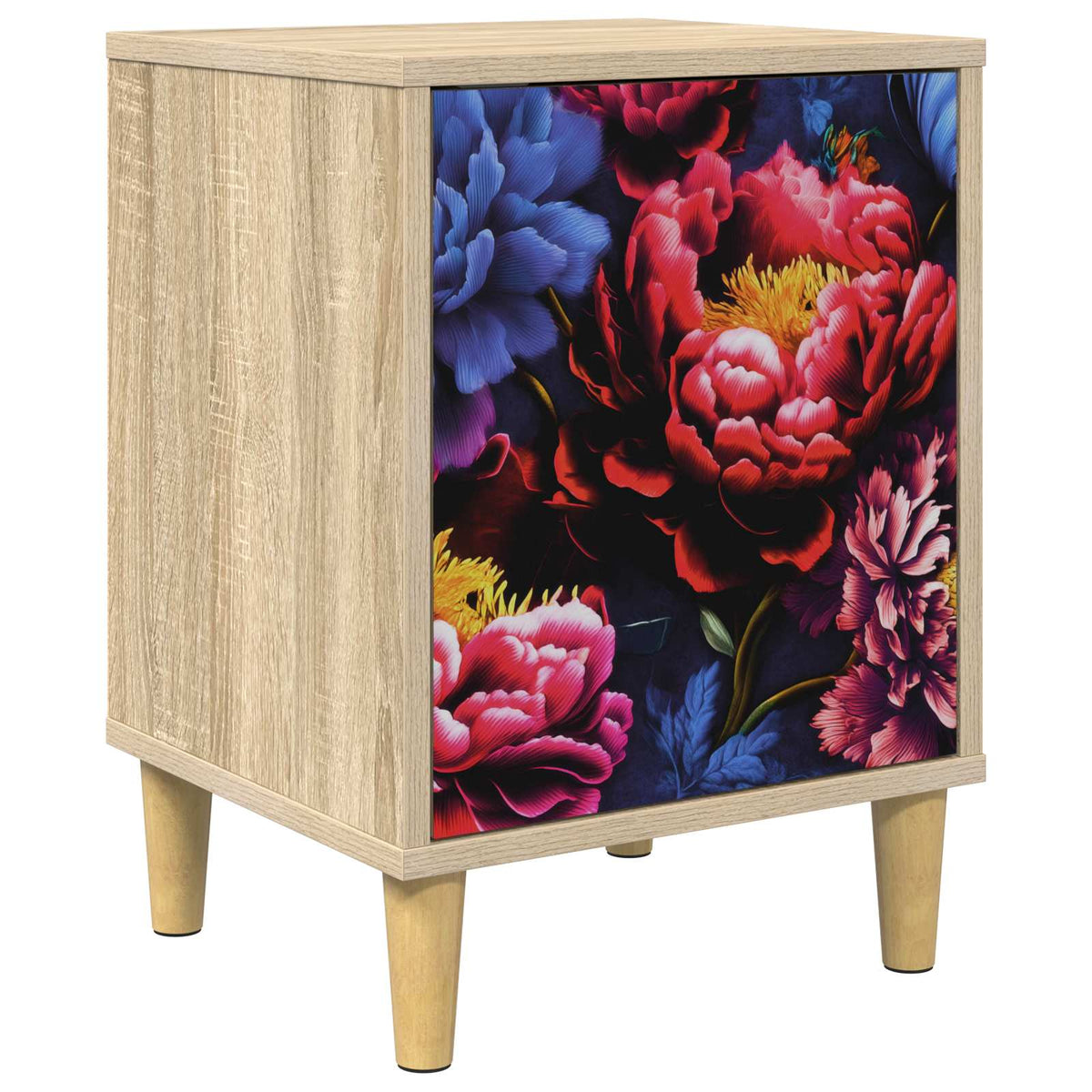 Wooden Bedside Cabinet 36cm Wide With 1 Door - Kiel