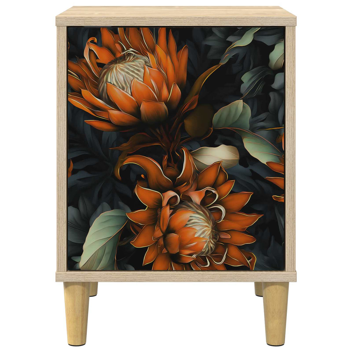 Wooden Bedside Cabinet 36cm Wide With 1 Door - Lochem