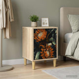 Wooden Bedside Cabinet 36cm Wide With 1 Door - Lochem