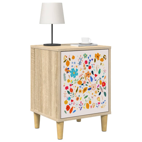 Wooden Bedside Cabinet 36cm Wide With 1 Door - Mainz