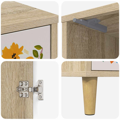 Wooden Bedside Cabinet 36cm Wide With 1 Door - Mainz