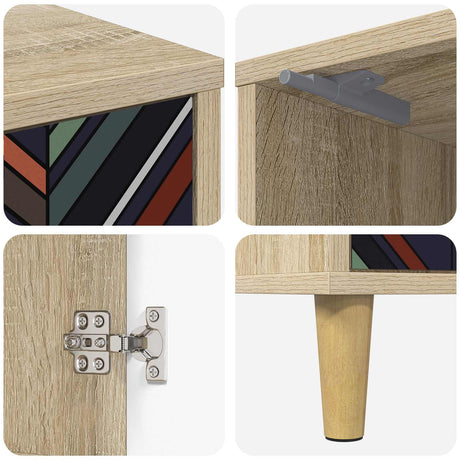 Wooden Bedside Cabinet 36cm Wide With 1 Door - Ommen
