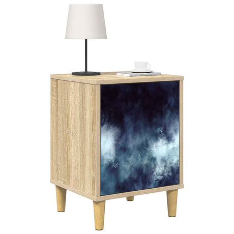 Wooden Bedside Cabinet 36cm Wide With 1 Door - Raalte