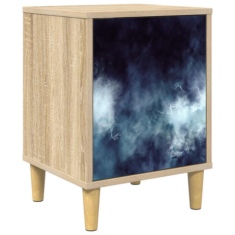 Wooden Bedside Cabinet 36cm Wide With 1 Door - Raalte