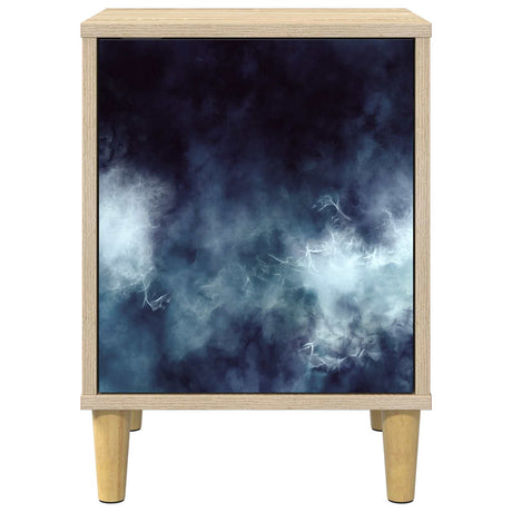 Wooden Bedside Cabinet 36cm Wide With 1 Door - Raalte