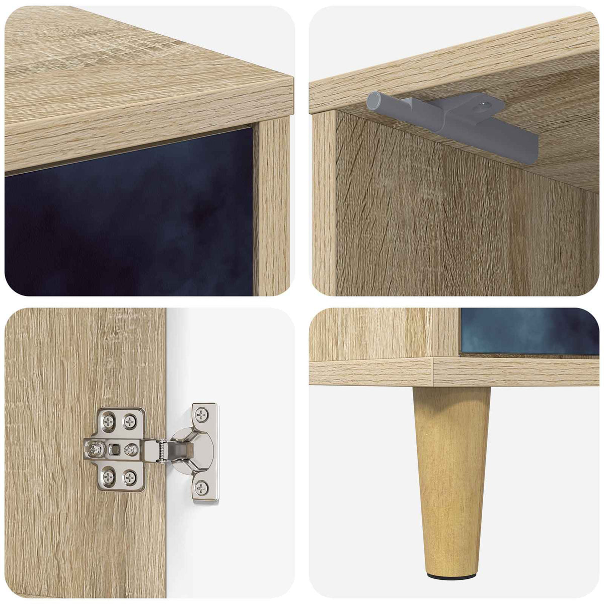 Wooden Bedside Cabinet 36cm Wide With 1 Door - Raalte
