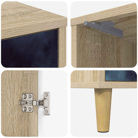 Wooden Bedside Cabinet 36cm Wide With 1 Door - Raalte