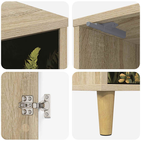 Wooden Bedside Cabinet 36cm Wide With 1 Door - Rhenen