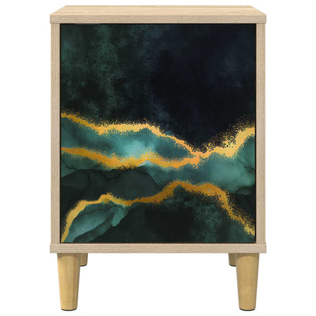 Wooden Bedside Cabinet 36cm Wide With 1 Door - Wijhe