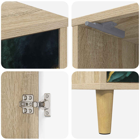 Wooden Bedside Cabinet 36cm Wide With 1 Door - Wijhe