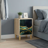 Wooden Bedside Cabinet 36cm Wide With 1 Door - Wijhe
