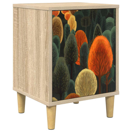 Wooden Bedside Cabinet 36cm Wide With 1 Door - Zaandam