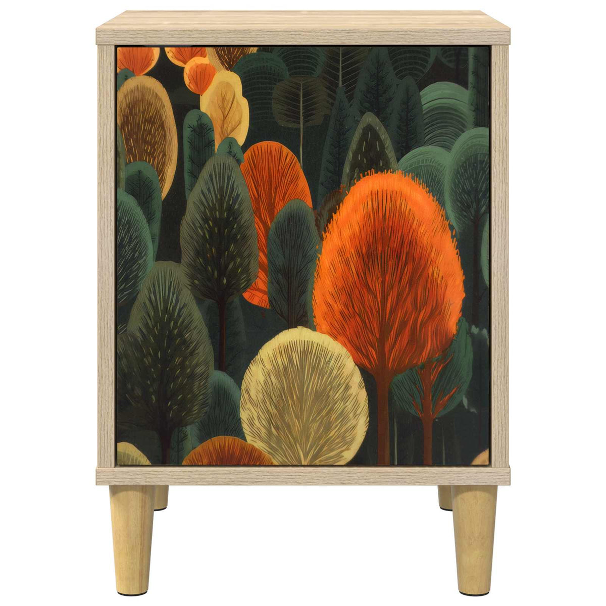 Wooden Bedside Cabinet 36cm Wide With 1 Door - Zaandam