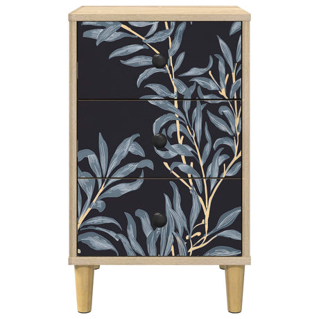 Wooden Bedside Cabinet 36cm Wide With 3 Drawers - Dokkum