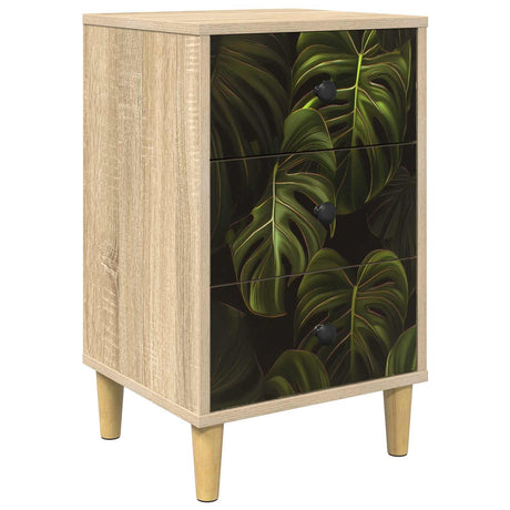 Wooden Bedside Cabinet 36cm Wide With 3 Drawers - Elburg