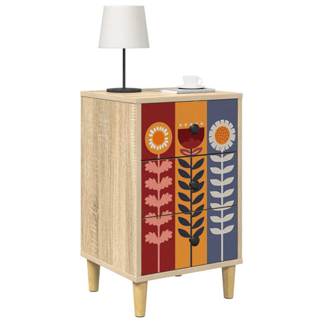 Wooden Bedside Cabinet 36cm Wide With 3 Drawers - Essen