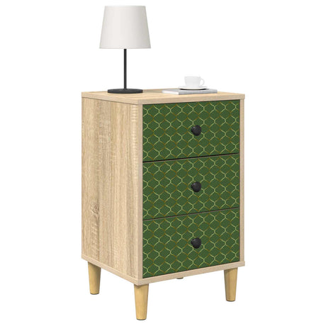 Wooden Bedside Cabinet 36cm Wide With 3 Drawers - Geleen