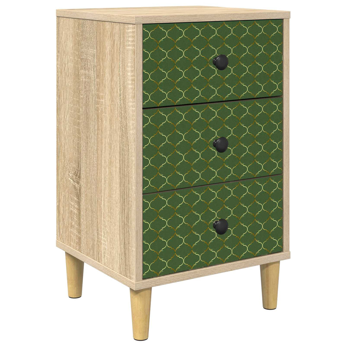 Wooden Bedside Cabinet 36cm Wide With 3 Drawers - Geleen