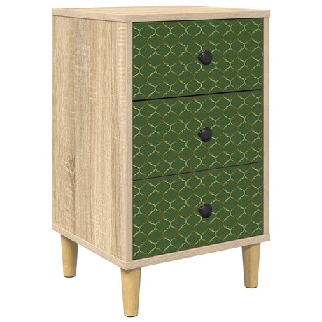 Wooden Bedside Cabinet 36cm Wide With 3 Drawers - Geleen