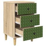 Wooden Bedside Cabinet 36cm Wide With 3 Drawers - Geleen
