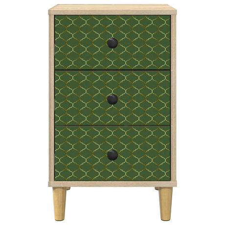 Wooden Bedside Cabinet 36cm Wide With 3 Drawers - Geleen